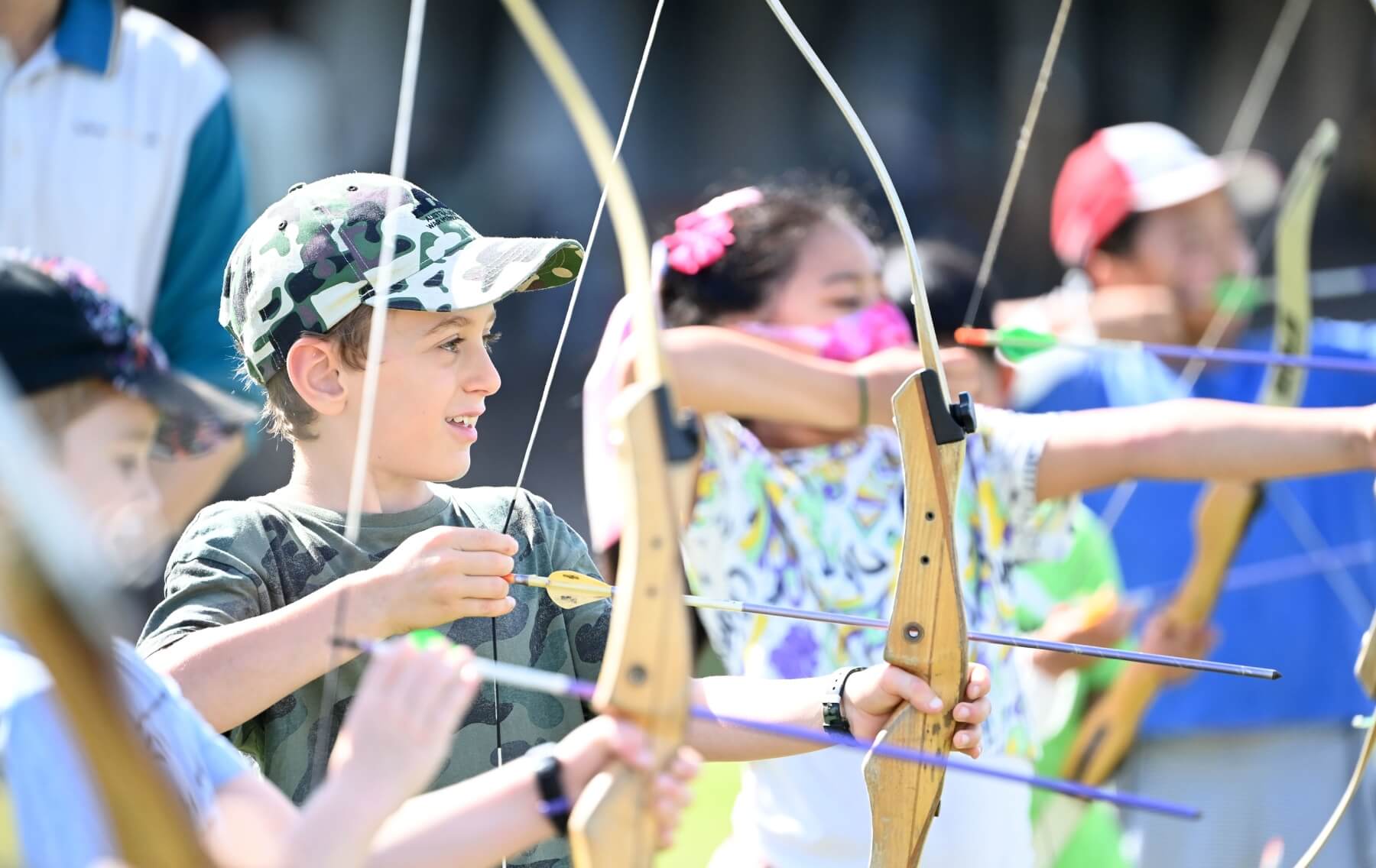 Kids playing archery
